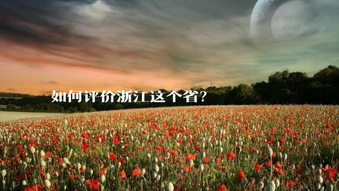 如何评价浙江这个省？